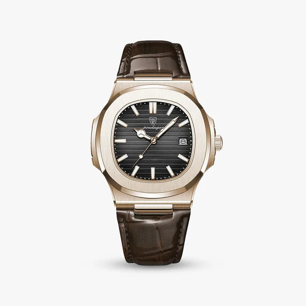 Laurent Watch - 40mm Brushed Steel & Leather Strap