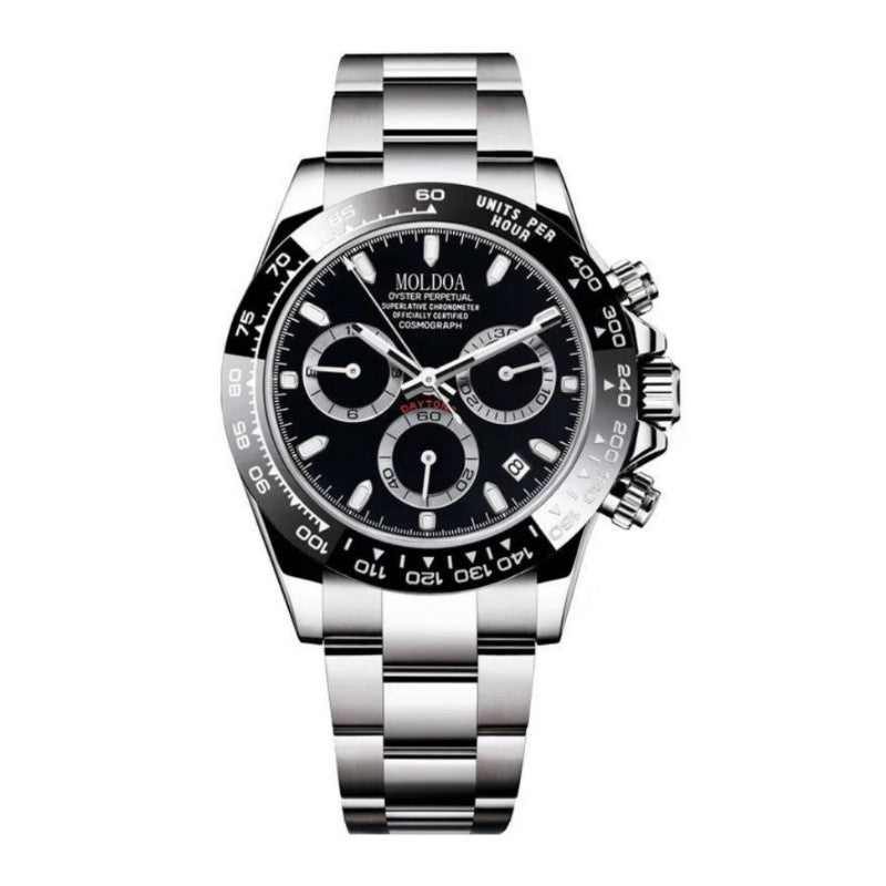 Men’s stainless steel chronograph watch with tachymeter bezel – Vanettto Valerius